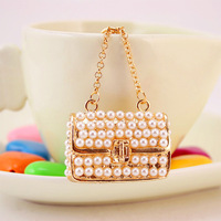 Vente flash Sac à main pour femmes Pendentif Cristal Perle Porte-clés (KC045C)