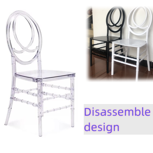 Chaise Chiavari Phoenix moderne en polycarbonate transparent avec coussin moelleux pour hôtels, banquets, événements en extérieur/intérieur, salons - Product Image 1
