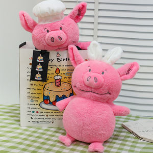 Lindo Chef Cerdo Juguete de peluche Cerdo de peluche de pie suave <span class=keywords><strong>Delantal</strong></span> Rosa creativo Cerdo Animal de peluche Juguete - Product Image 4