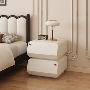 Retro Style Trendy Cabinet Solid Wood <b>Storage</b> Four Drawer <b>Chest</b> Bedroom Bedside Table - Product Image 3