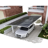 Abri de voiture/garage/zone de stationnement moderne et simple en polycarbonate traité thermiquement de haute qualité avec structure en aluminium thermolaqué