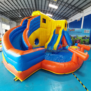 Castillo inflable para niños con tobogán acuático, piscina de chapoteo y cañón de agua. - Product Image 2