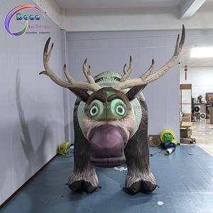 Traîneau gonflable géant pour décoration extérieure avec rennes, utilisé pour les fêtes sur pelouse et les fêtes de Noël - Product Image 2