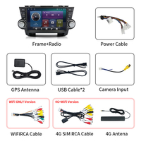 Autoradio multimédia 2 Din 2.5D avec écran tactile Wifi 4G DSP 9'' Android Bt 5.0 pour Toyota Highlander Kluger 2007~2014