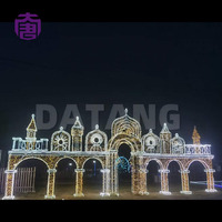Décoration lumineuse LED en forme de château de Noël pour parcs à thème extérieurs, aménagements paysagers et projets d'affichage commercial pour les fêtes