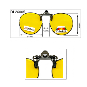 Gafas de Visión Nocturna Polarizadas Multiestilo Sin Montura con Clip Amarillo Anti Luz Azul, Unisex, para Conducir de Noche, con Logotipo Personalizado OEM ODM - Product Image 2
