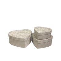 Boîte d'emballage de fleurs en velours en forme de cœur, matériaux recyclés écologiques de luxe, coffret cadeau pour bouquet de la Saint-Valentin