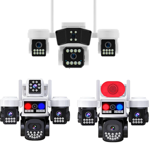 Caméra de sécurité Nie à 3 objectifs 3MP avec lumière d'alarme - Caméra de sécurité domestique HD, alerte de mouvement à large couverture pour la maison/le bureau - Product Image 1