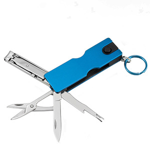 Herramienta portátil multifunción Gadget con cuchillo de bolsillo con luz LED y cortaúñas para entusiastas del llavero de metal - Product Image 4