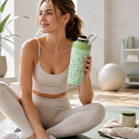 Bouteille shaker à protéines 720 ml, double paroi, acier inoxydable 304, anti-fuite, isolée sous vide, sans BPA, pour mélange de poudre, sport et fitness, portable