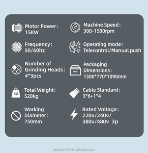 <span class=keywords><strong>เครื่อง</strong></span><span class=keywords><strong>ขัด</strong></span>พื้นอีพ็อกซี่แบบดาวเคราะห์ JINGKUN หลายแรงดันไฟฟ้า 15 กิโลวัตต์ กึ่งอัตโนมัติ สำหรับงานหนัก ระดับอุตสาหกรรม ได้รับการรับรองมาตรฐาน CE - Product Image 4