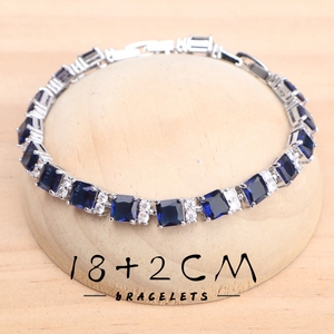 Blue Sapphire 925 <b>Silver</b> Jewelry <b>Sets</b> for Women Bridal Wedding White CZ Stones Earrings <b>Ring</b> Bracelet Pendant Necklace <b>Set</b> - Product Image 2