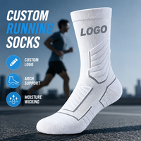 Chaussettes de course personnalisées avec soutien de la voûte plantaire, évacuation de l'humidité, amorti, chaussettes de sport athlétiques, chaussettes de compression de course en coton premium