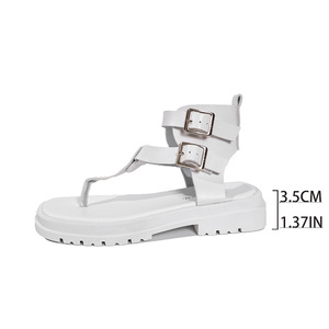 Women New Style Clip-Toe Thick-Soled Roman Summer Belt Buckle Wedge <b>Sandals</b> High-Top <b>Sandals</b> - Product Image 6
