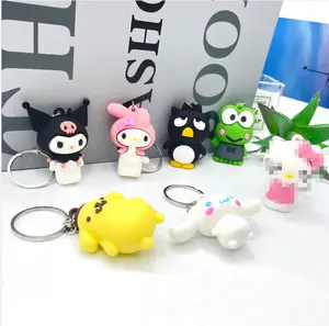 Anime Sanrio Keychain Kuromi Kawaii Sanrio Accessories for Bag Melody Cinnamonroll Model Pendant Cartoon Keychain for Girl