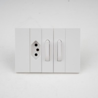 Interruptor de Pared de Doble Polo Estándar Estadounidense, Madera de Nogal, Puerto USB Tipo A, Modular KLASS 118, Lujo y Alta Calidad
