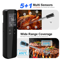 Thermomètre de cuisine numérique rechargeable sans fil avec écran LCD et sonde en acier inoxydable pour barbecue