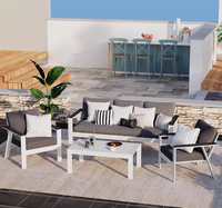 Meubles d'extérieur modernes de haute qualité Ensemble de canapés de jardin et table basse pour hôtels cours jardins parcs restaurants plages