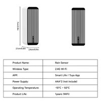 Détecteur de fuite d'eau extérieur en temps réel Tuya Smart WiFi 2,4 GHz ABS, capteur de détection d'inondation d'eau de pluie, alarme domestique PST-ZM-6012