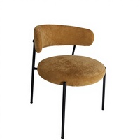 Chaises de salle à manger rembourrées de style italien moderne pour la maison et les restaurants, avec structure métallique, hauteur réglable et pieds en bois massif, pour appartement et maison