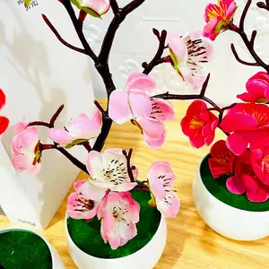 Yapay bitkiler saksı yeşil Bonsai küçük ağaç çim bitkiler Pot sahte çiçekler için ev bahçe dekorasyonu düğün parti