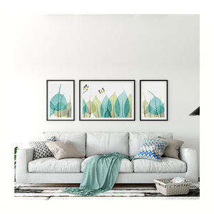 Moderno Design Per La Casa Decorazione Foglie Picture Set di Arte Della Parete di Carta di Olio di Vetro Con Cornice Fiore DX CMYK di <span class=keywords><strong>Deco</strong></span> Della Parete Moderno Ed Elegante, moderno 2.8 centimetri - Product Image 2