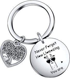 Llavero de Llama Inspirador de Acero Inoxidable, Llaveros con la Frase 'Nunca olvides cuántamente eres increíble', Llavero Motivacional de Alpaca - Product Image 1