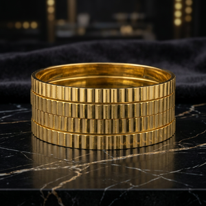 Wholesale Fashion Bangles Traditional Design Bangles 14K18K24K Gold Plated Brass Custom Bangles Gold Filled Jewelry Oro Joyeria - Product Image 2