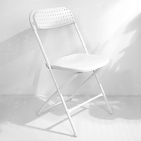 Chaise pliante en métal noir robuste et moderne, avec rembourrage renforcé, de qualité commerciale, en acier, pour événements extérieurs, maison et bureau