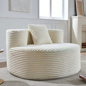Fauteuil-lit confortable et compact avec tissu en chenille, aucun assemblage requis, pour salon, chambre à coucher, appartement, bureau - Product Image 3