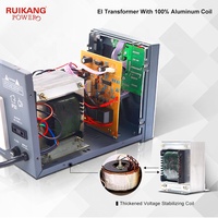 Régulateur de Tension Automatique Entièrement Numérique 500W 1000W 2000W pour Usage Domestique avec Relais, 220V, Double Sortie, Prix Usine