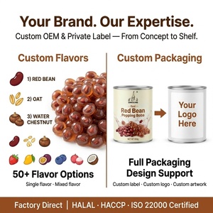 Perlas explosivas de castaña de agua Halal de fábrica, 850g en lata, de explosión instantánea, bajo MOQ, OEM, para té con leche, <span class=keywords><strong>helado</strong></span> y postres - Product Image 5