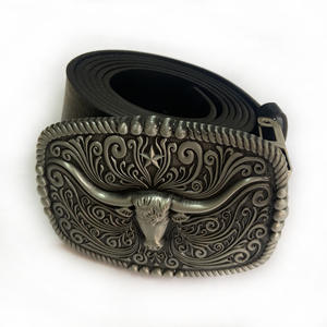 เข็มขัดหนังวัวยาวคลาสสิกดีไซน์หัวเข็มขัดตะวันตกสไตล์วินเทจอัลลอยด์คาวบอยหัวเข็มขัดกว้าง1-1/<span class=keywords><strong>2</strong></span> "(38มม.) - Product Image 5