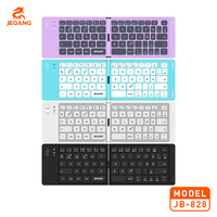 Keyboard Lipat Nirkabel BT 5.0 dengan Tombol Scissor Switch Ultra Tipis Multi-Warna untuk Tablet, Ponsel, dan PC