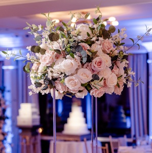 HK-FB076 Rose Silk <b>Artificial</b> Wedding <b>Flower</b> Ball Centerpiece Wedding Event <b>Flower</b> Ball Floral Table <b>Flower</b> Ball - Product Image 5