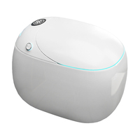 Toilette intelligente en céramique blanche de style européen, design œuf, double chasse d'eau avancée, siège chauffant, télécommande, veilleuse