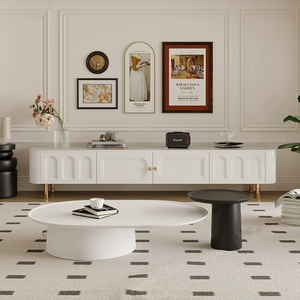 Meubles de salon modernes et simples de luxe, support <span class=keywords><strong>TV</strong></span>, ensemble de meubles <span class=keywords><strong>TV</strong></span> en marbre ou en dalle de roche et table basse, derniers modèles - Product Image 5