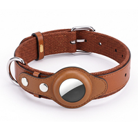 Nouveau Collier pour Chien en Cuir PU Personnalisé de Luxe Happy, Doublure Tissée Douce, Traceur GPS pour Animaux, Matériel Robuste et Réglable pour la Promenade