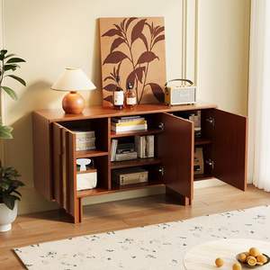 Aparador de madera maciza de estilo vintage, mueble de pared para sala de estar, madera de caucho tailandesa y pino de Nueva Zelanda, 5 compartimentos - Product Image 3