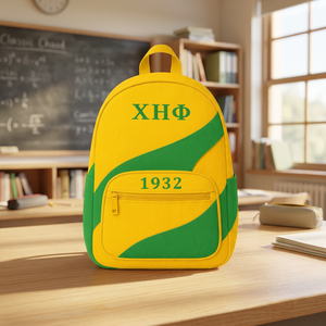 Custom Greek Chi Eta Phi Fashion Two-Tone Sorority <b>Backpack</b> with Zipper Closure Corduroy & Polyester Lining Unisex - Product Image 3