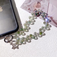 Correa Universal de Silicona para Teléfono Móvil con Cadena Colgante, Anillo, Clip para Muñeca y Cristal Decorativo para Celulares