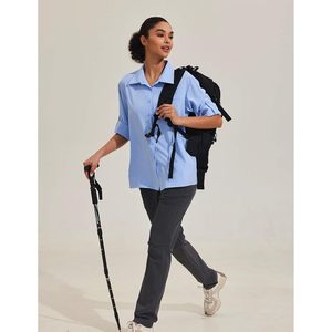Camisa de Manga Larga para Mujer con Protección Solar UPF 50+, Secado Rápido, con Bolsillos y Cuello Marinero, para Senderismo de Verano - Product Image 3