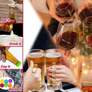 Tapones de Silicona Reutilizables para Botellas, Tapas Selladoras Universales a Prueba de Fugas, Cubiertas para Mantener la Frescura de Botellas de Cerveza, Refresco y Vino - Product Image 5