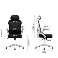 Chaise de bureau ergonomique moderne pivotante en maille avec accoudoirs rabattables et appui-tête pour usage domestique, hospitalier, scolaire et commercial
