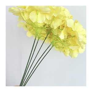 QYYM-347 di alta qualità ortensie a 5 teste in seta artificiale per matrimonio ortensie impermeabili a mano per la laurea - Product Image 4