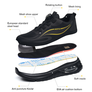 Nouvelles bottes <span class=keywords><strong>de</strong></span> sécurité unisexe OEM à embout <span class=keywords><strong>d</strong></span>'<span class=keywords><strong>acier</strong></span>, basses, légères, respirantes, anti-écrasement, pour usine, hiver, en daim, toile et fourrure - Product Image 3