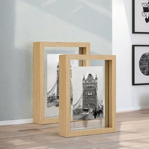 Hai mặt kính khung hình cho tường và bảng hiển thị cho cảnh quan phong cảnh hoa hình ảnh động vật bằng gỗ khung ảnh - Product Image 2