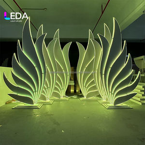 LEDA lujoso ligero acrílico escenario telón de fondo multicolor en forma de ala telón de fondo para la decoración de la boda - Product Image 2