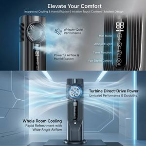 USB Rechargeable Tower Fan with Mist, 6-Speed Brushless Motor, 6H Timer, 32.5cm Portable Desktop Air Cooler for Office Bedroom - Product Image 6