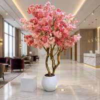 Arbre à fleurs de cerisier artificiel fait main, tendance sur TikTok, YouTube et Instagram, idéal pour la décoration intérieure de mariages, maisons et hôtels.